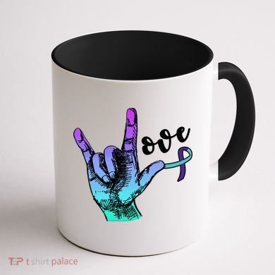 Love Suicide Awareness Sign Language Coffee Mug back