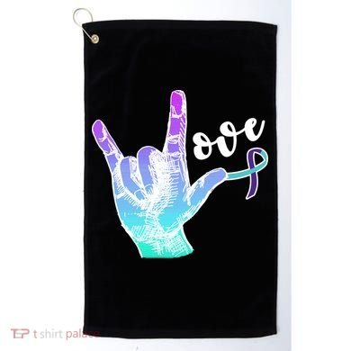 Love Suicide Awareness Sign Language Golf Towel