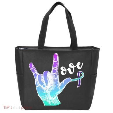 Love Suicide Awareness Sign Language Tote Bag