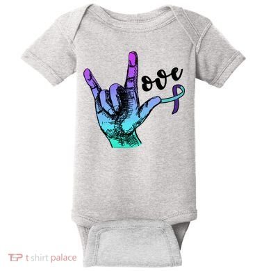 Love Suicide Awareness Sign Language Baby Bodysuit