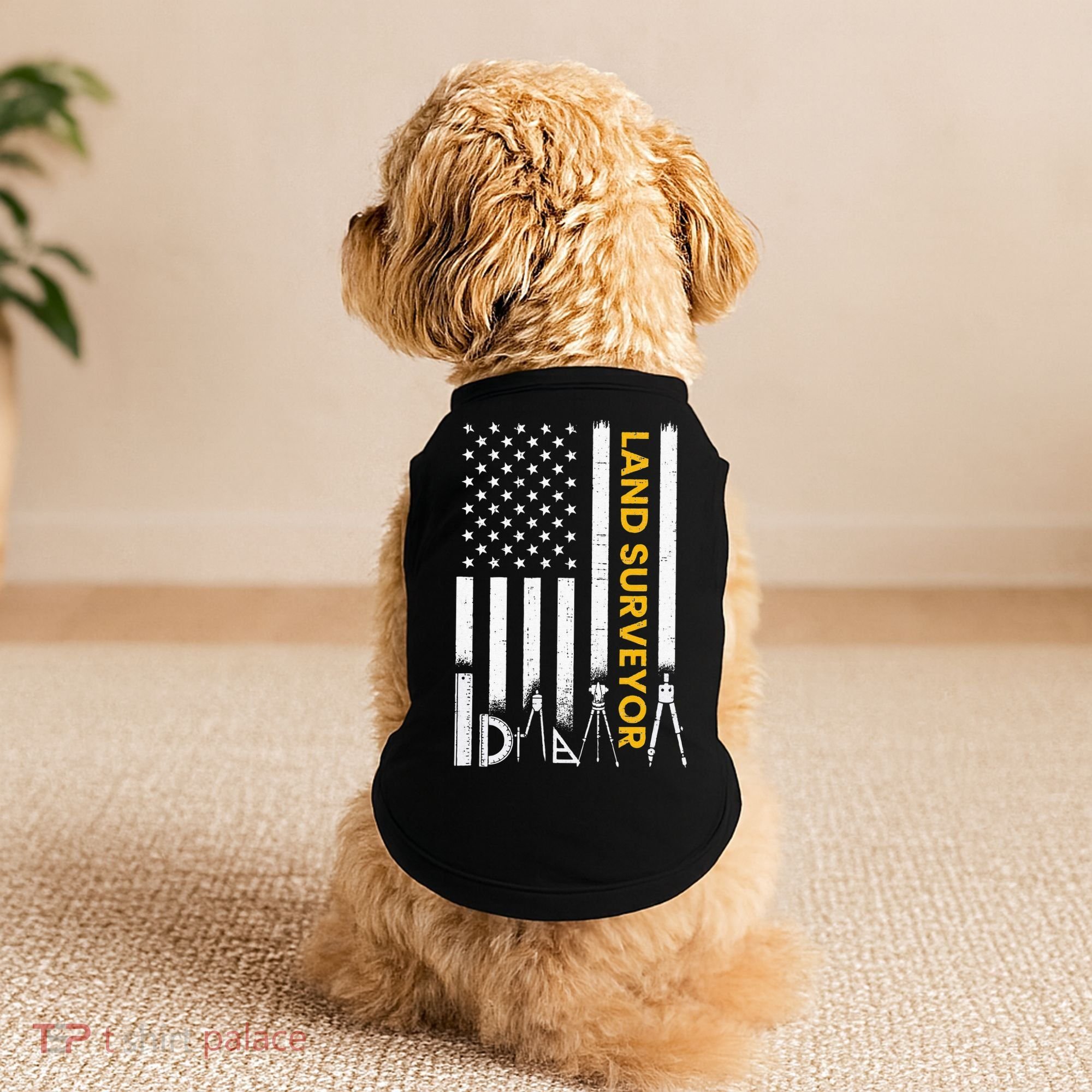 Land surveyor American Flag funny land surveyor Doggie Tank