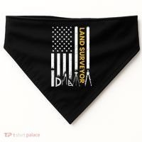 Land surveyor American Flag funny land surveyor USA-Made Doggie Bandana thumb 0