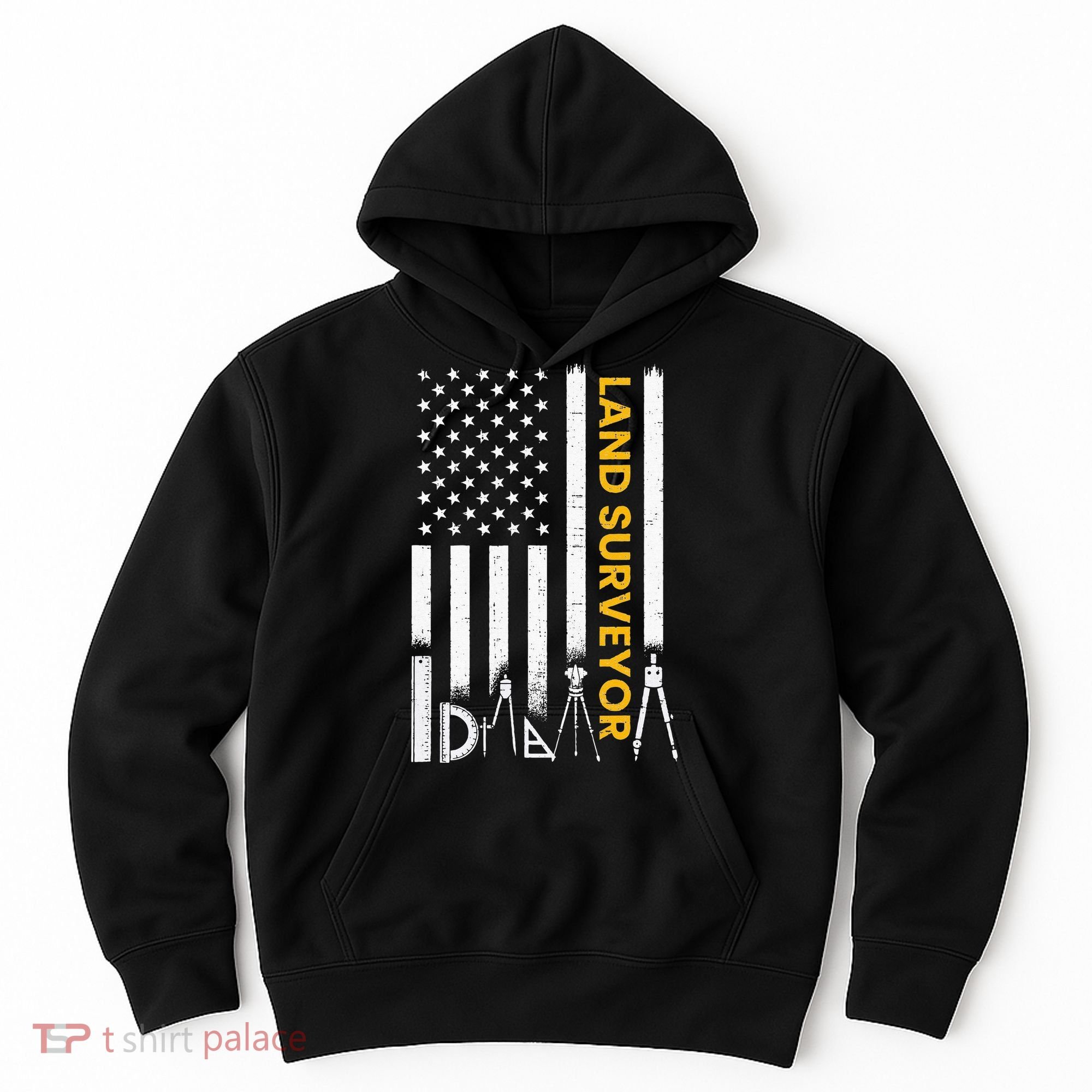 Land surveyor American Flag funny land surveyor Hoodie