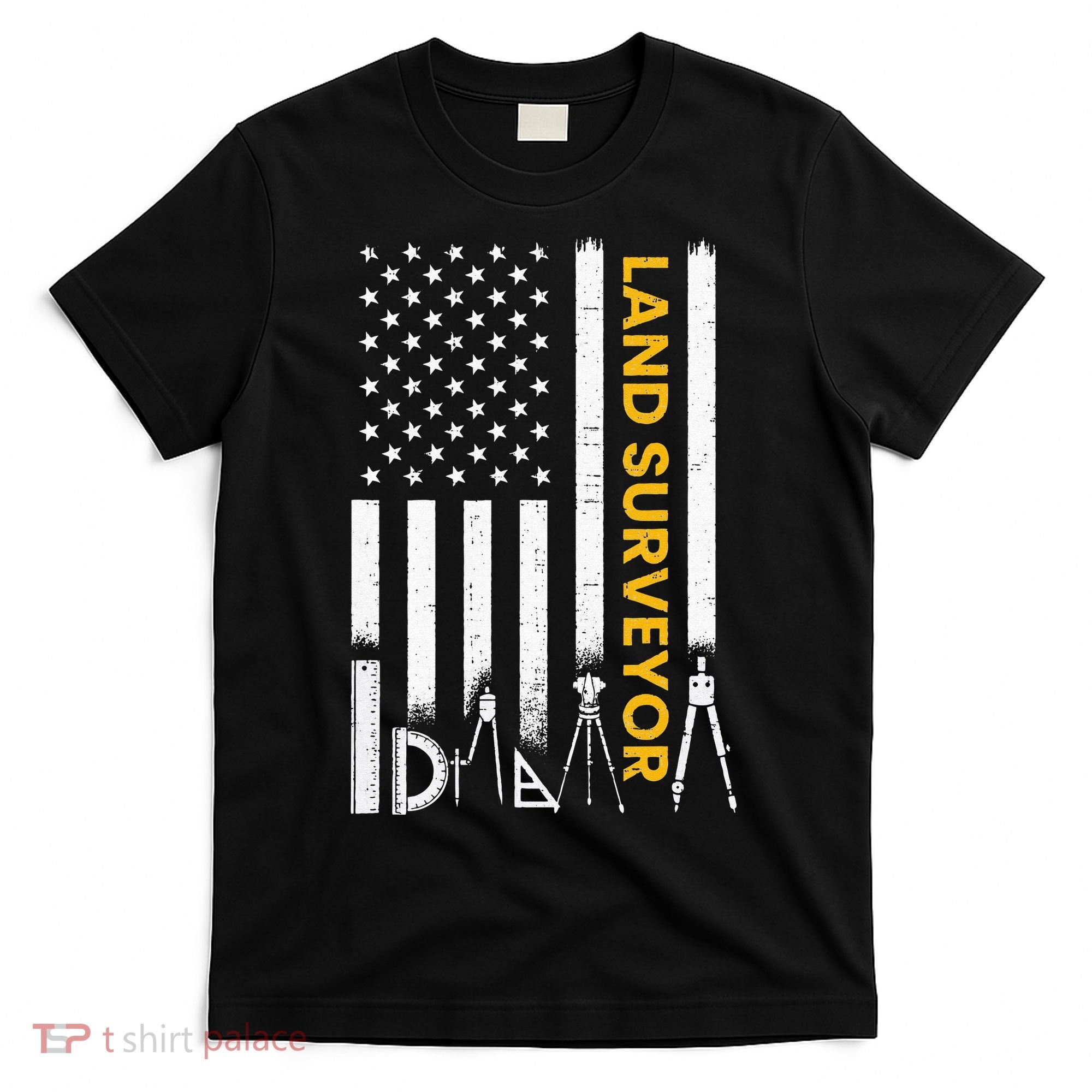 Land surveyor American Flag funny land surveyor T-Shirt