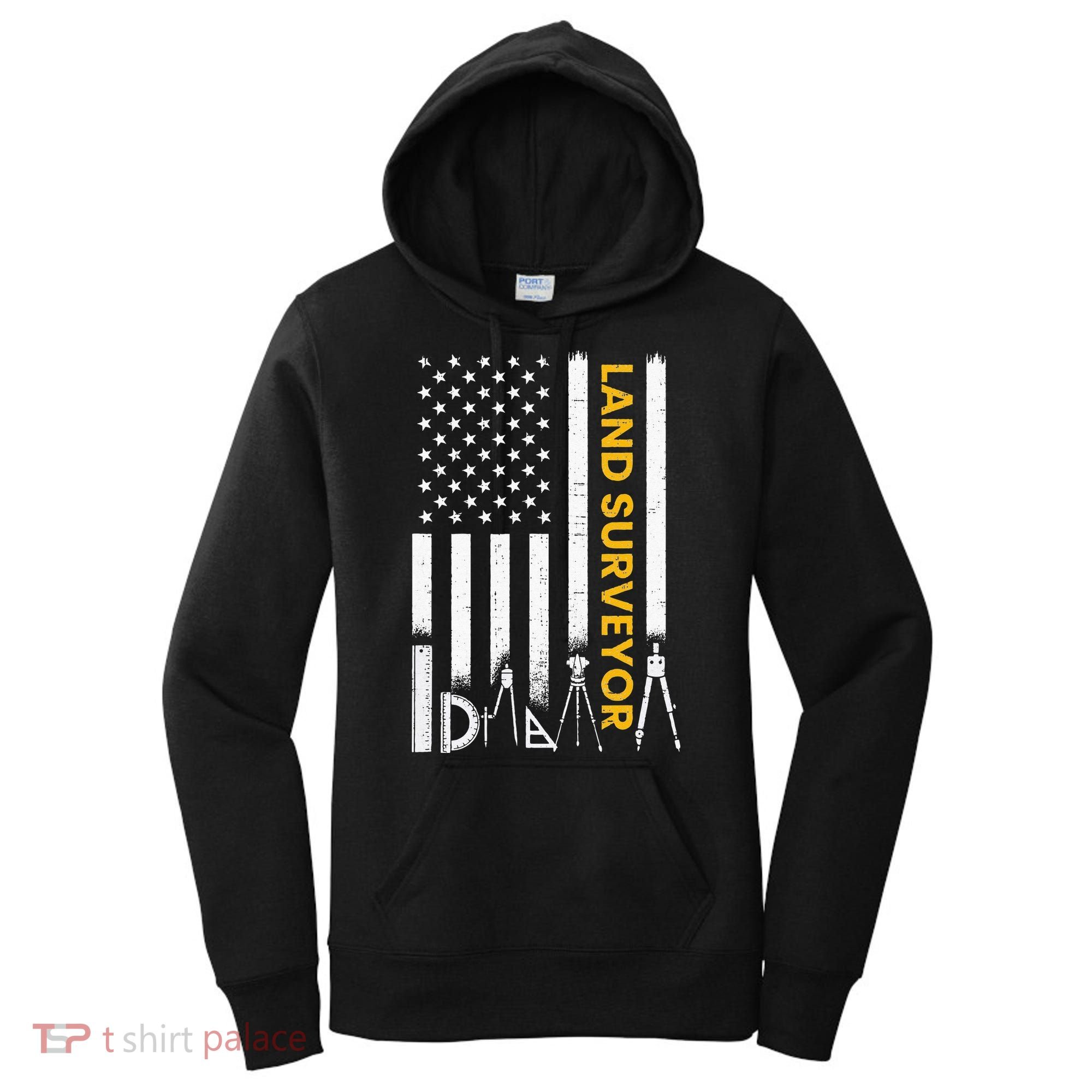 Land surveyor American Flag funny land surveyor Women's Hoodie