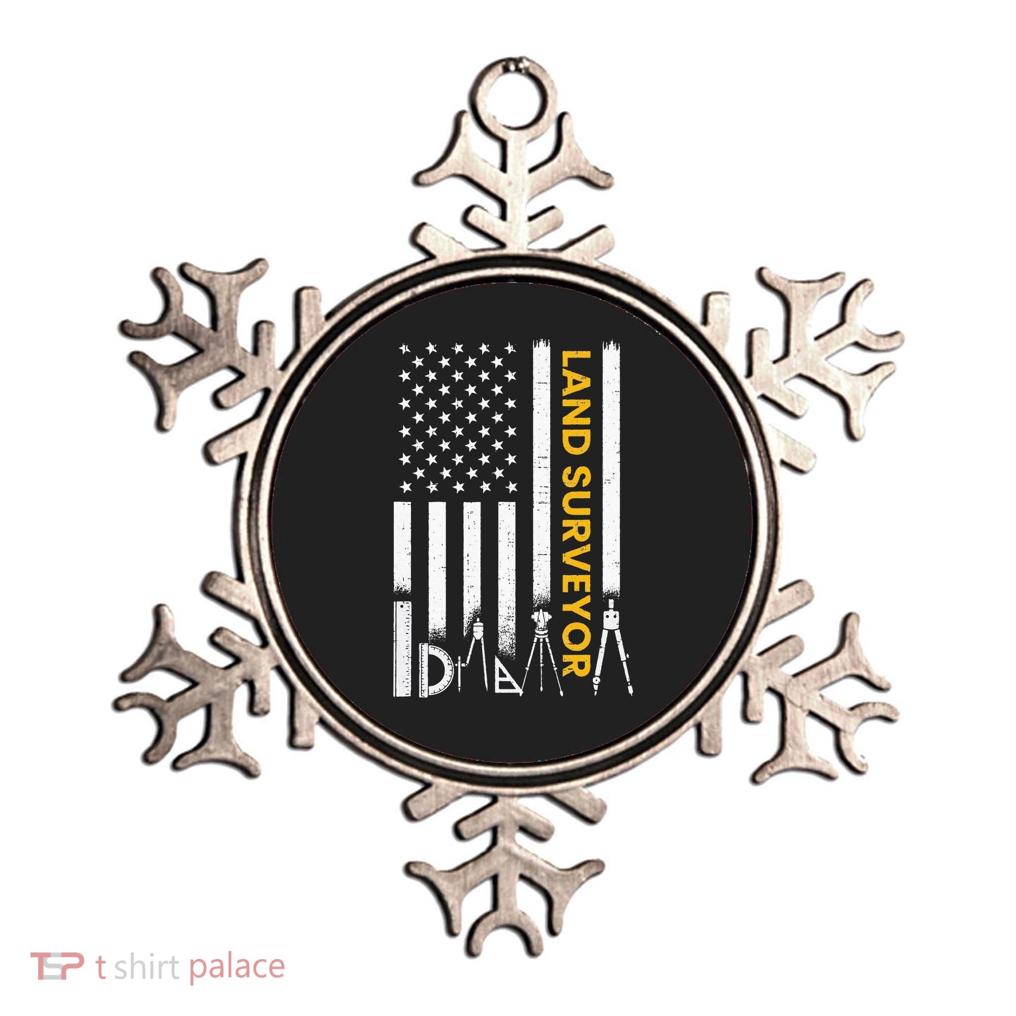 Land surveyor American Flag funny land surveyor Ornament