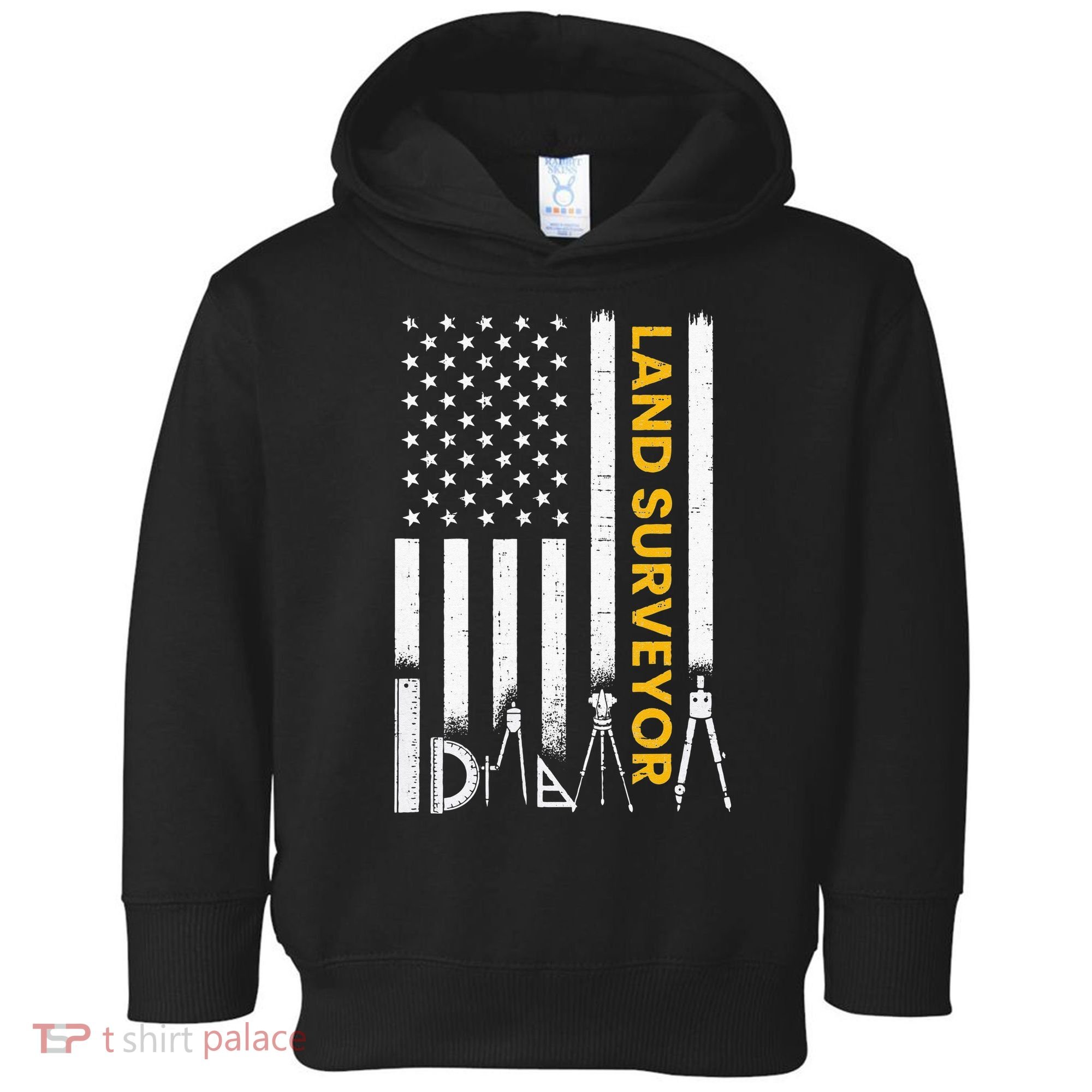 Land surveyor American Flag funny land surveyor Toddler Hoodie