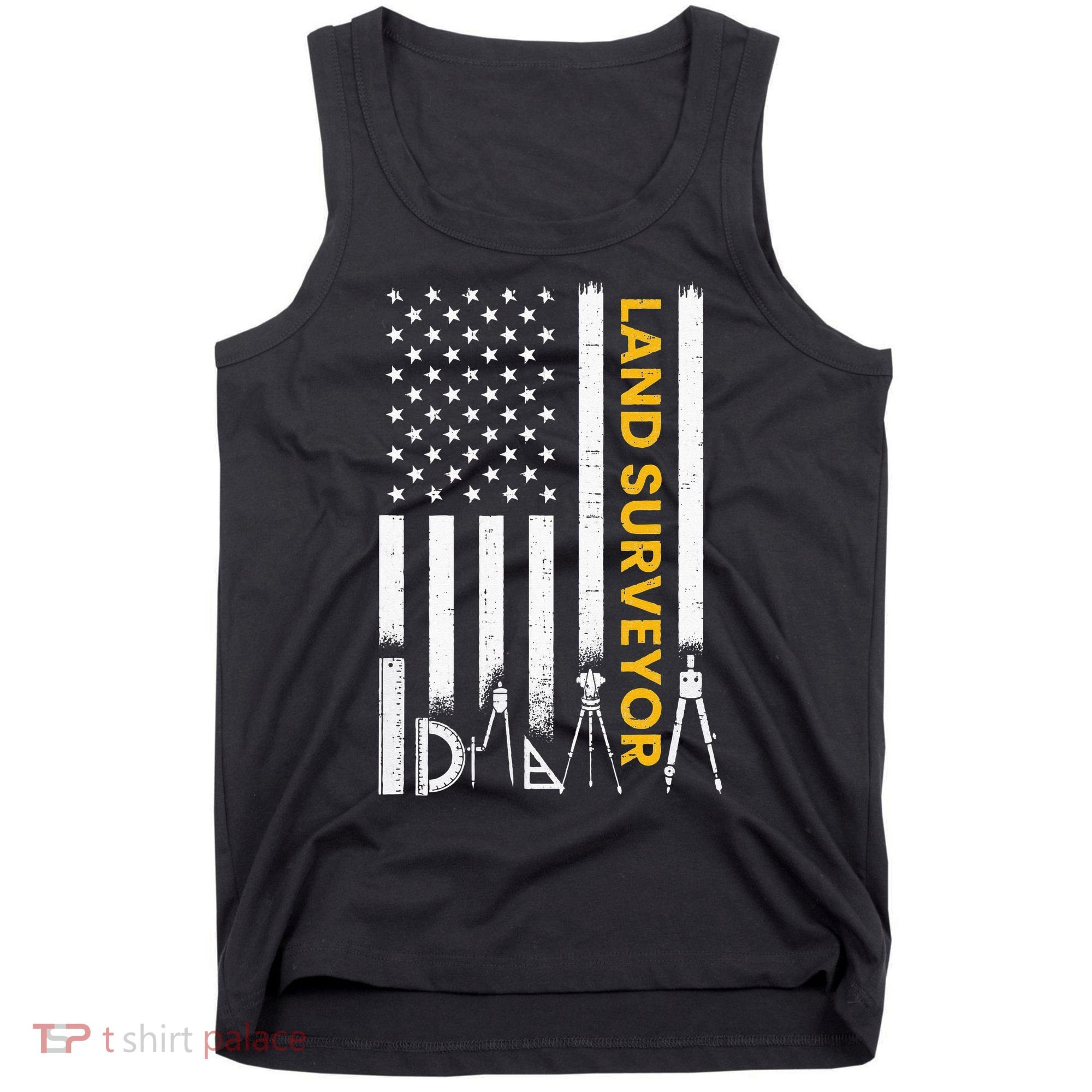 Land surveyor American Flag funny land surveyor Tank Top