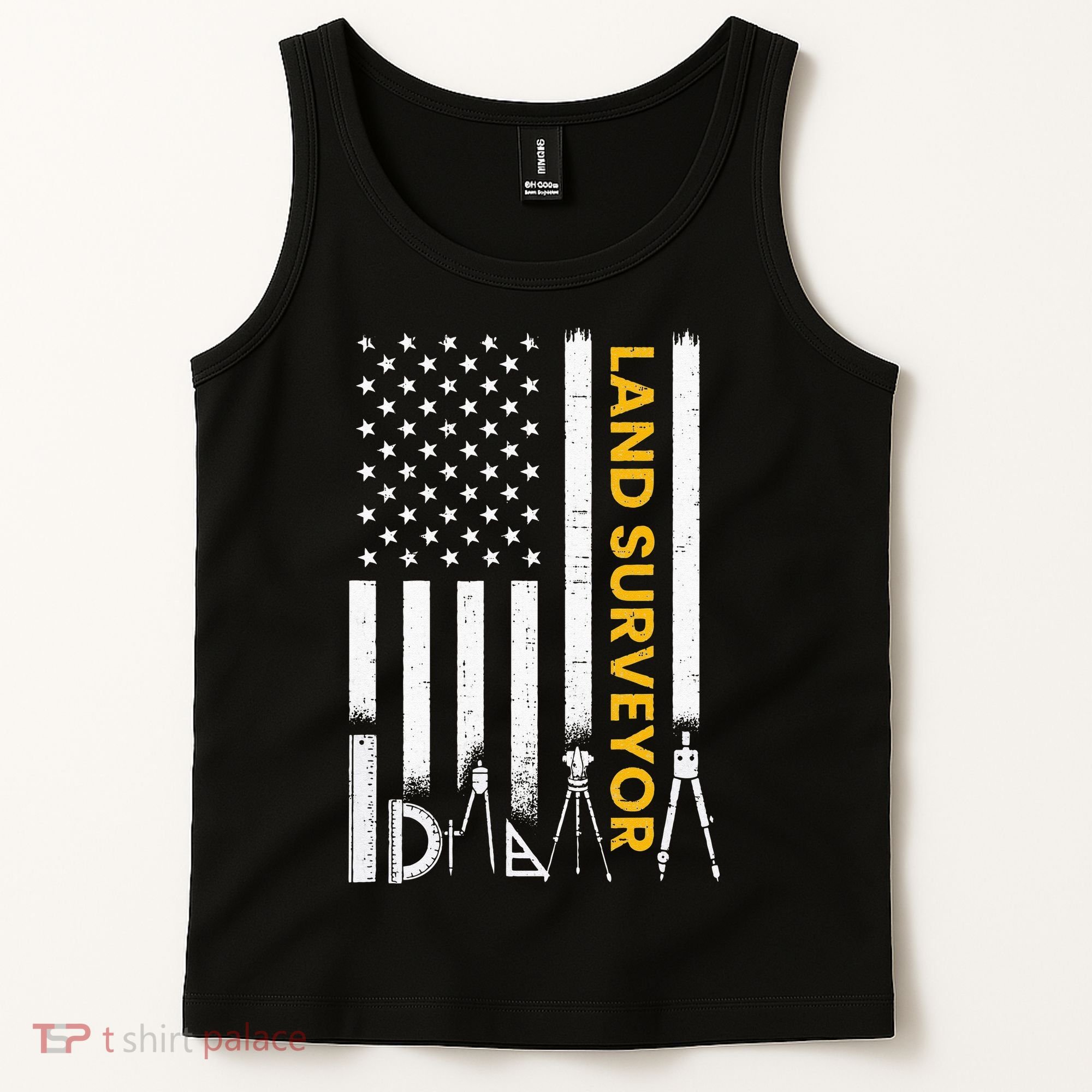 Land surveyor American Flag funny land surveyor Tank Top