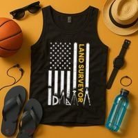 Land surveyor American Flag funny land surveyor Tank Top thumb 4