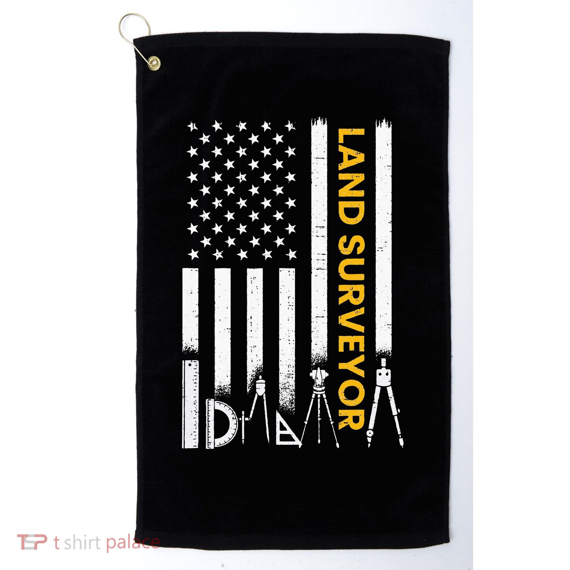 Land surveyor American Flag funny land surveyor Golf Towel