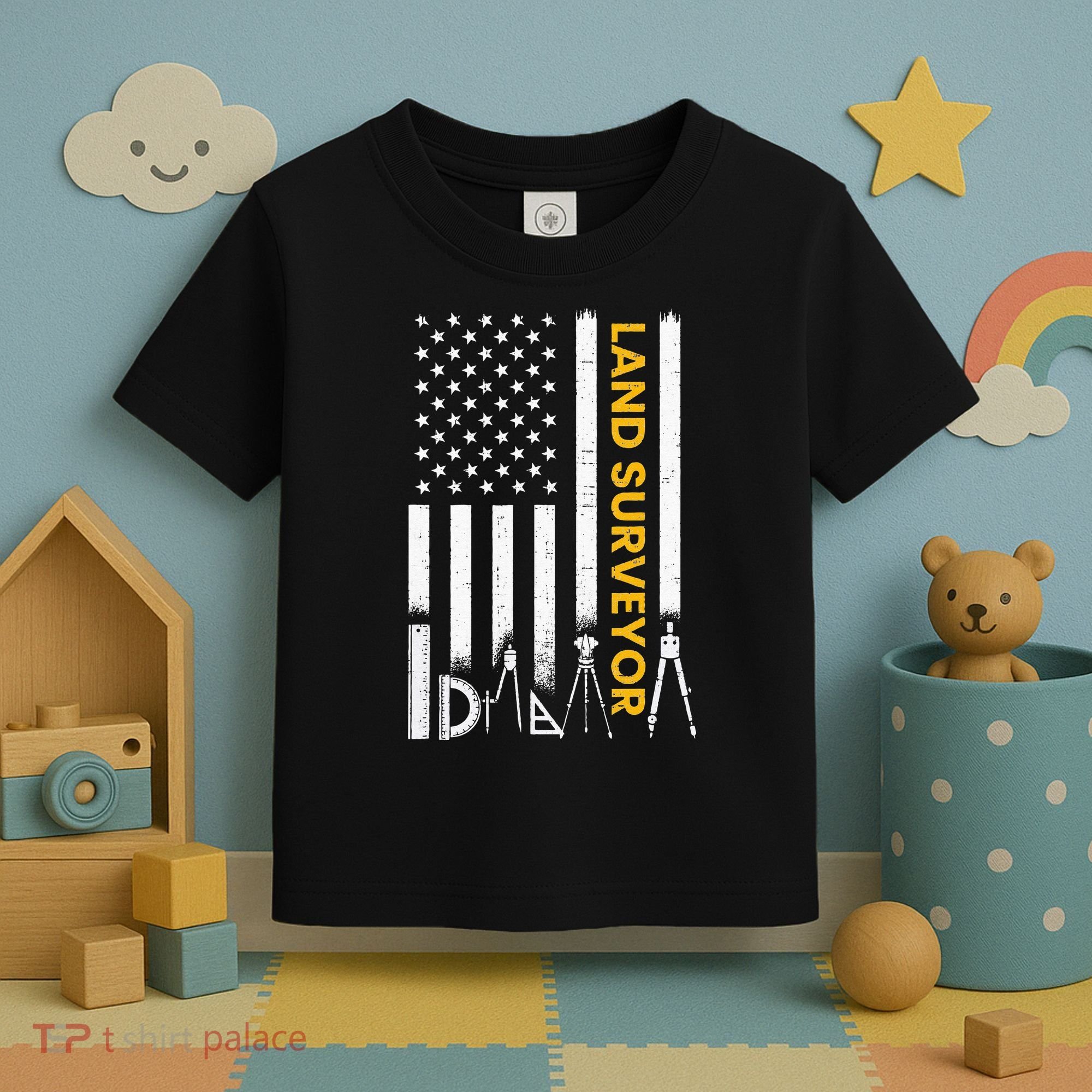 Land surveyor American Flag funny land surveyor Toddler T-Shirt