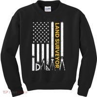Land surveyor American Flag funny land surveyor Kids Sweatshirt thumb 0