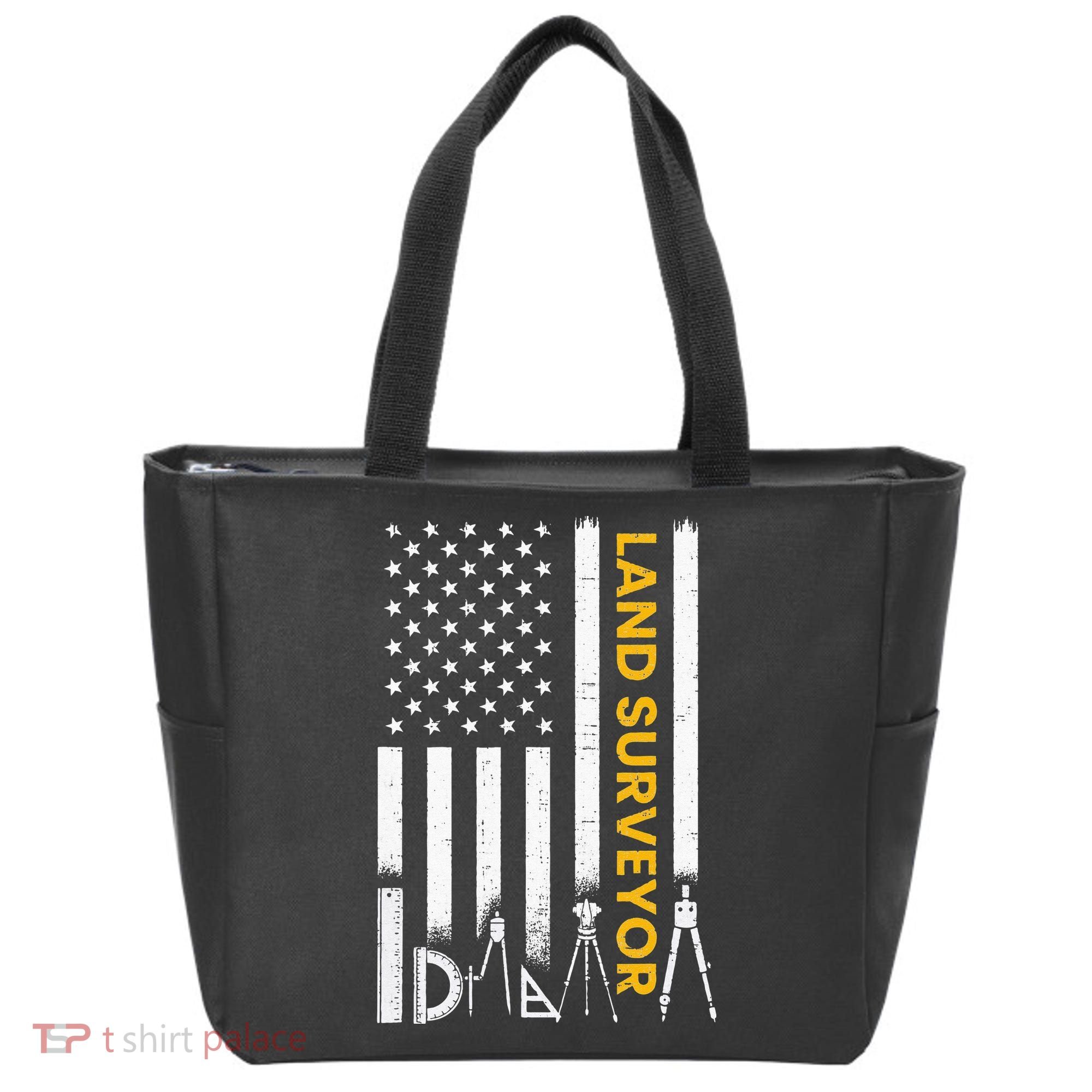 Land surveyor American Flag funny land surveyor Tote Bag