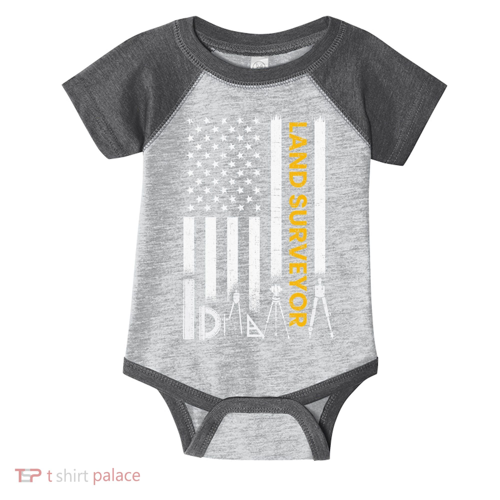 Land surveyor American Flag funny land surveyor Infant Baby Jersey Bodysuit