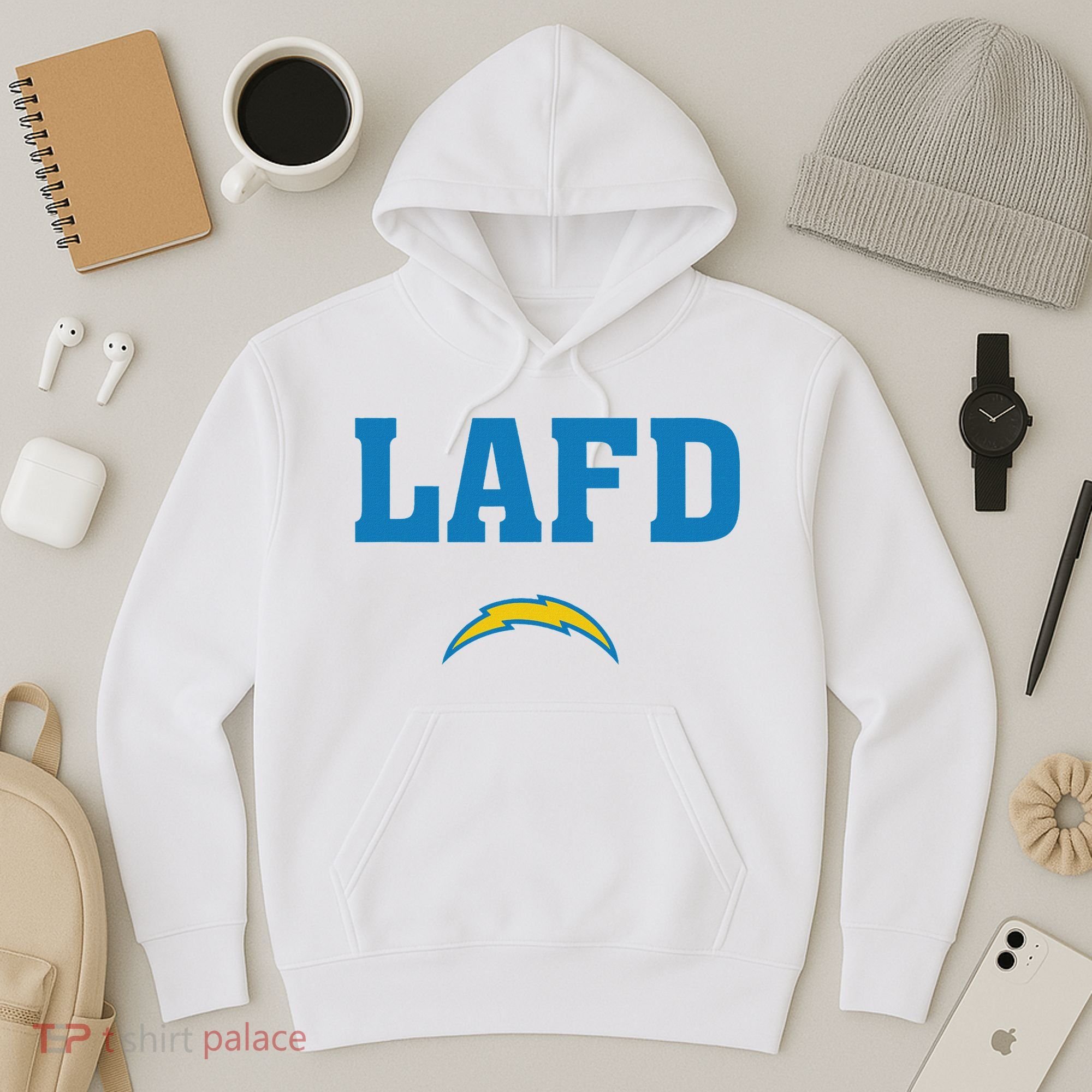 Lafd Style Blue Hoodie