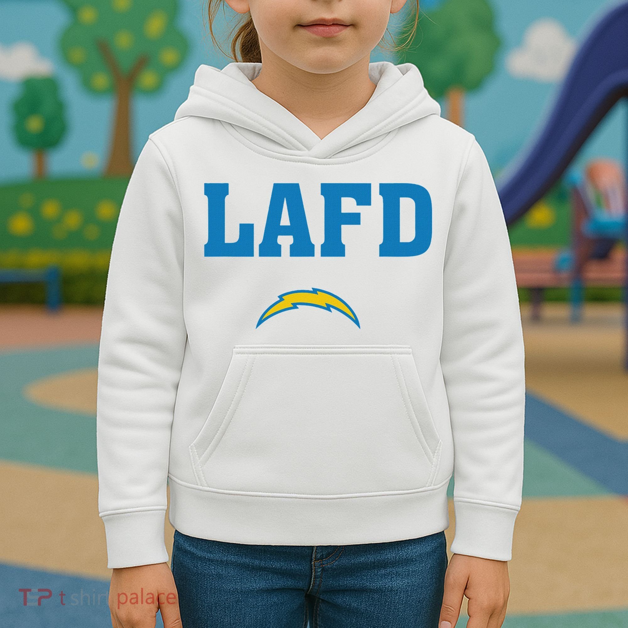 Lafd Style Blue Kids Hoodie