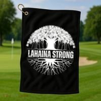 Lahaina Strong Banyan Tree Maui Wildfire Golf Towel thumb 1