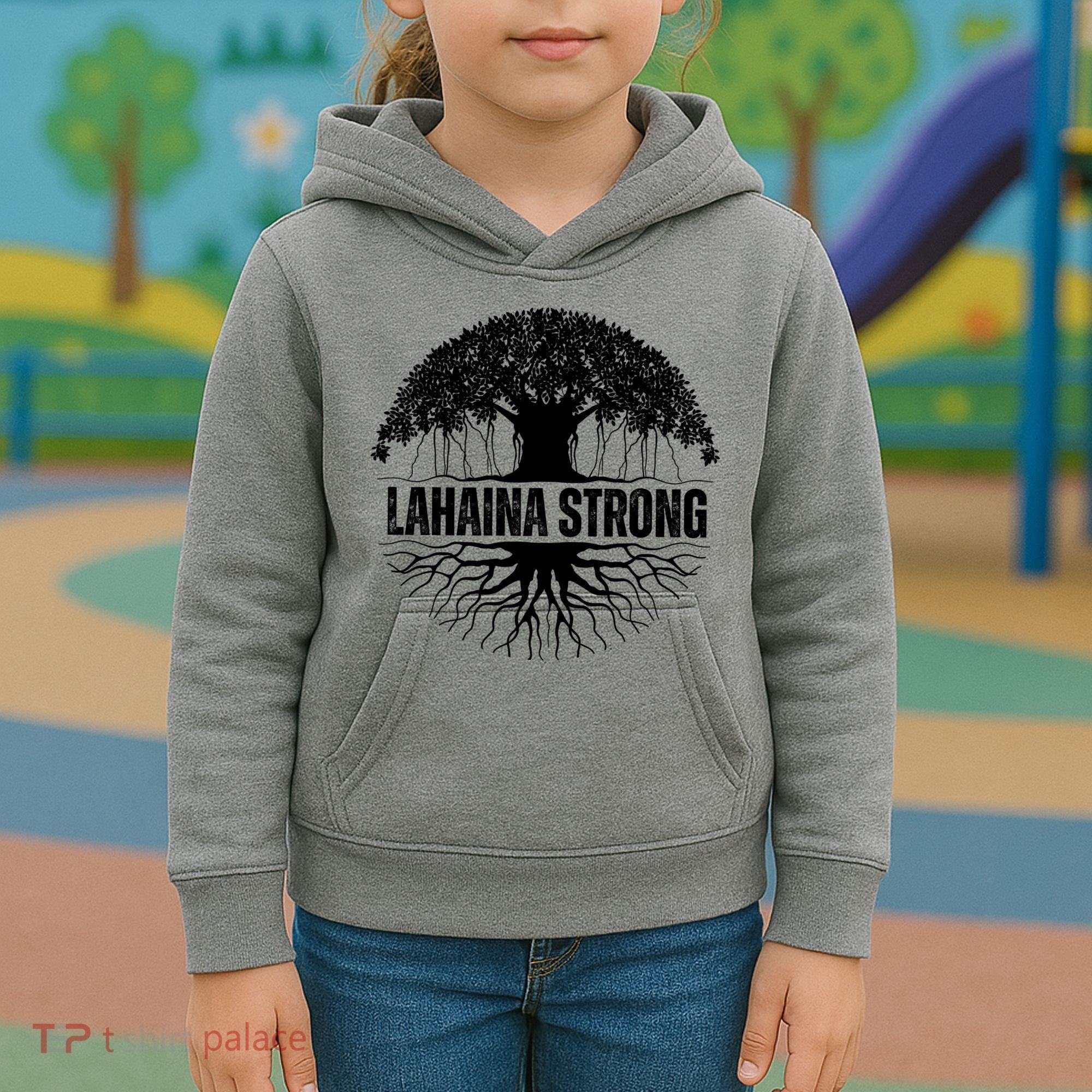 Lahaina Strong Banyan Tree Maui Wildfire Kids Hoodie