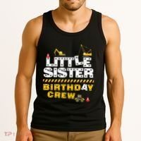 Little Sister Birthday Crew Construction Family Birthday Tank Top thumb 3