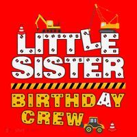Little Sister Birthday Crew Construction Family Birthday Santa Hat thumb 1