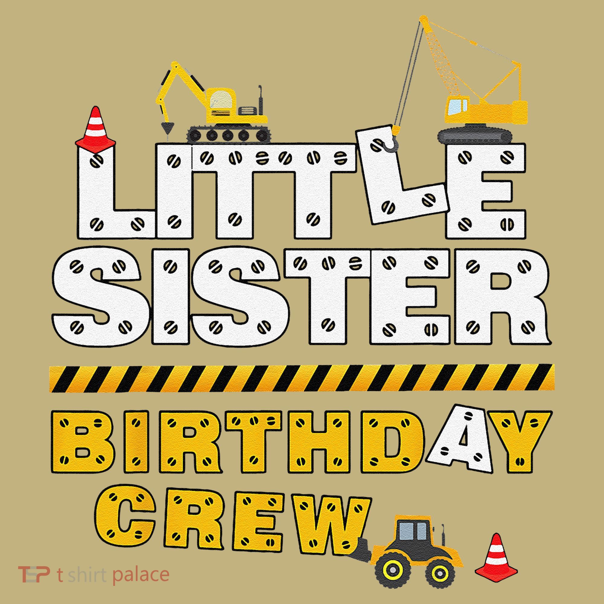 Little Sister Birthday Crew Construction Family Birthday Sweatshirt