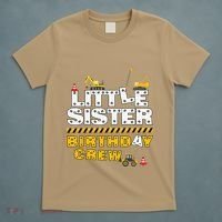 Little Sister Birthday Crew Construction Family Birthday T-Shirt thumb 5