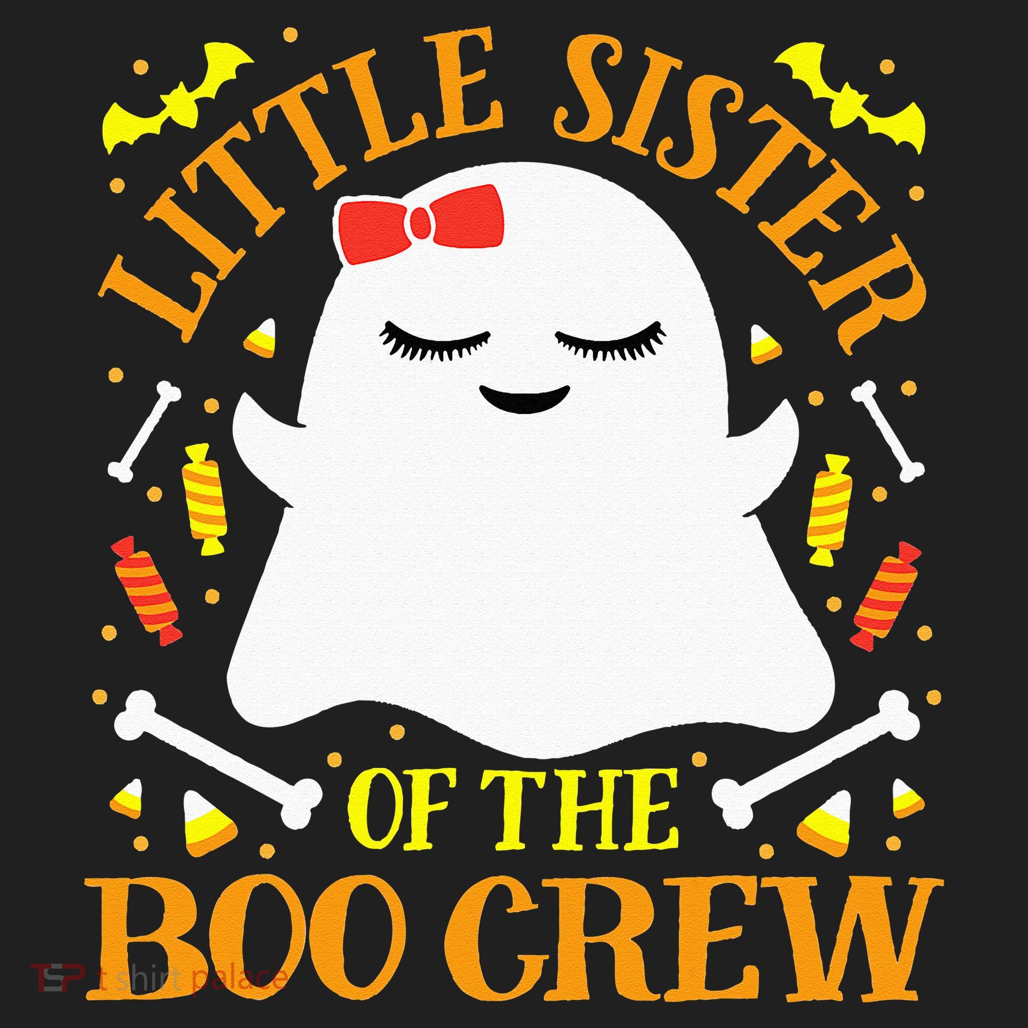 Little Sister Boo Crew Ghost Matching Family Halloween Women's Sweatshirt