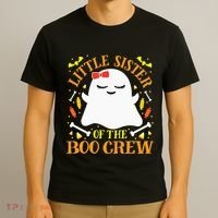 Little Sister Boo Crew Ghost Matching Family Halloween T-Shirt thumb 3