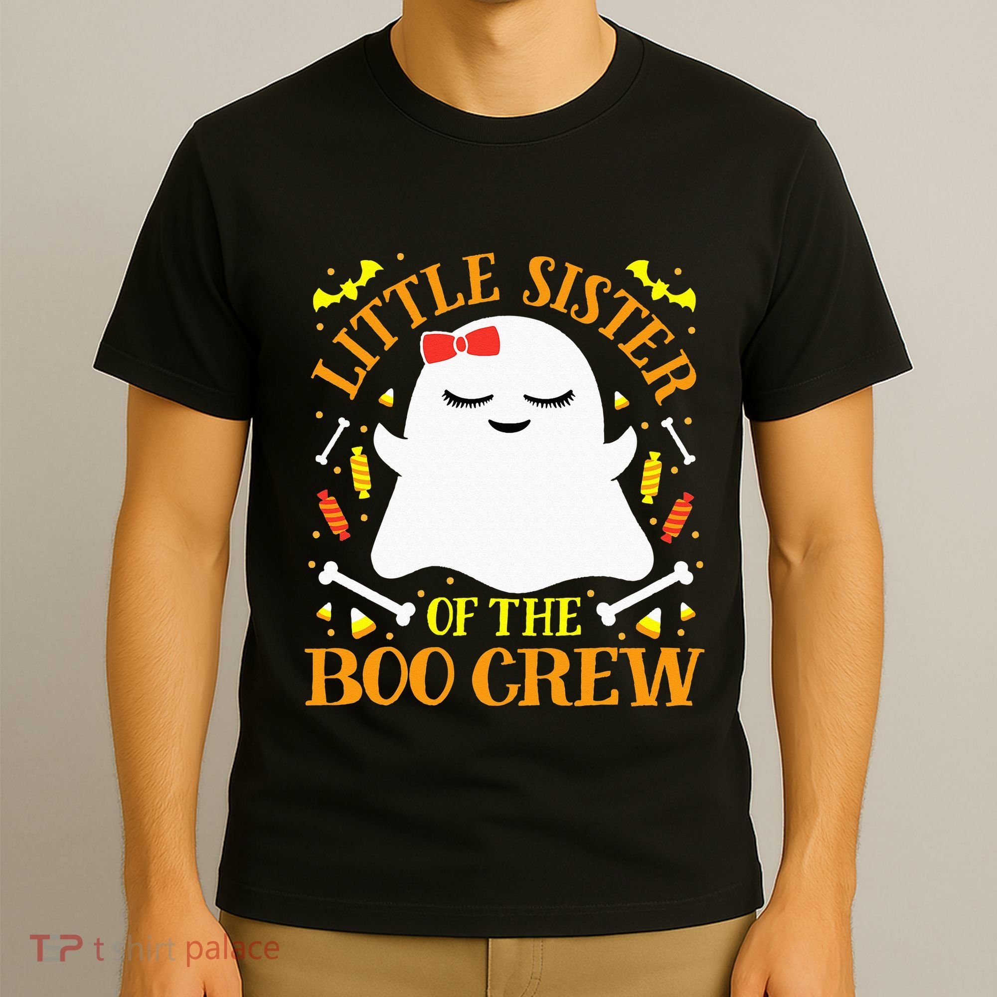 Little Sister Boo Crew Ghost Matching Family Halloween T-Shirt