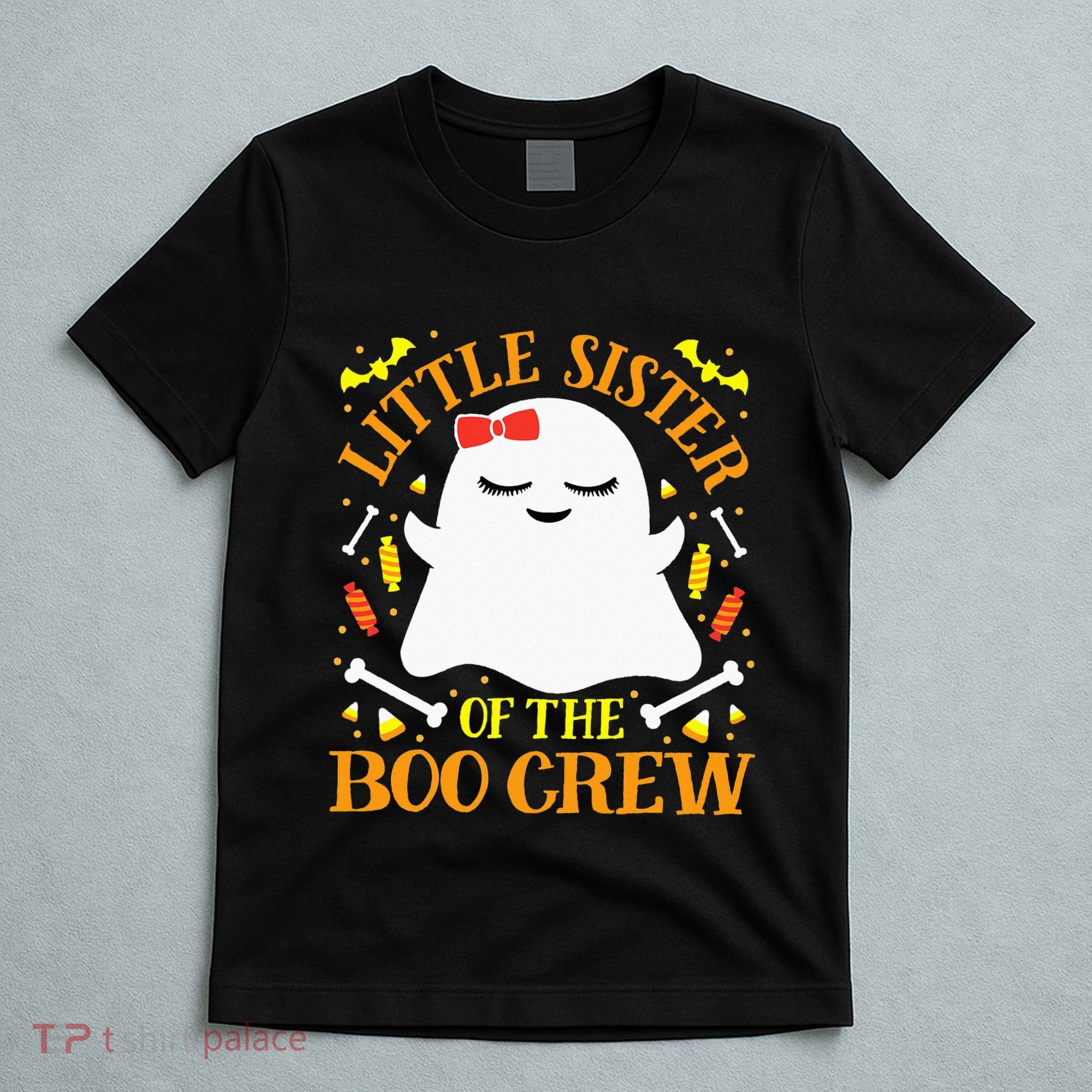 Little Sister Boo Crew Ghost Matching Family Halloween T-Shirt