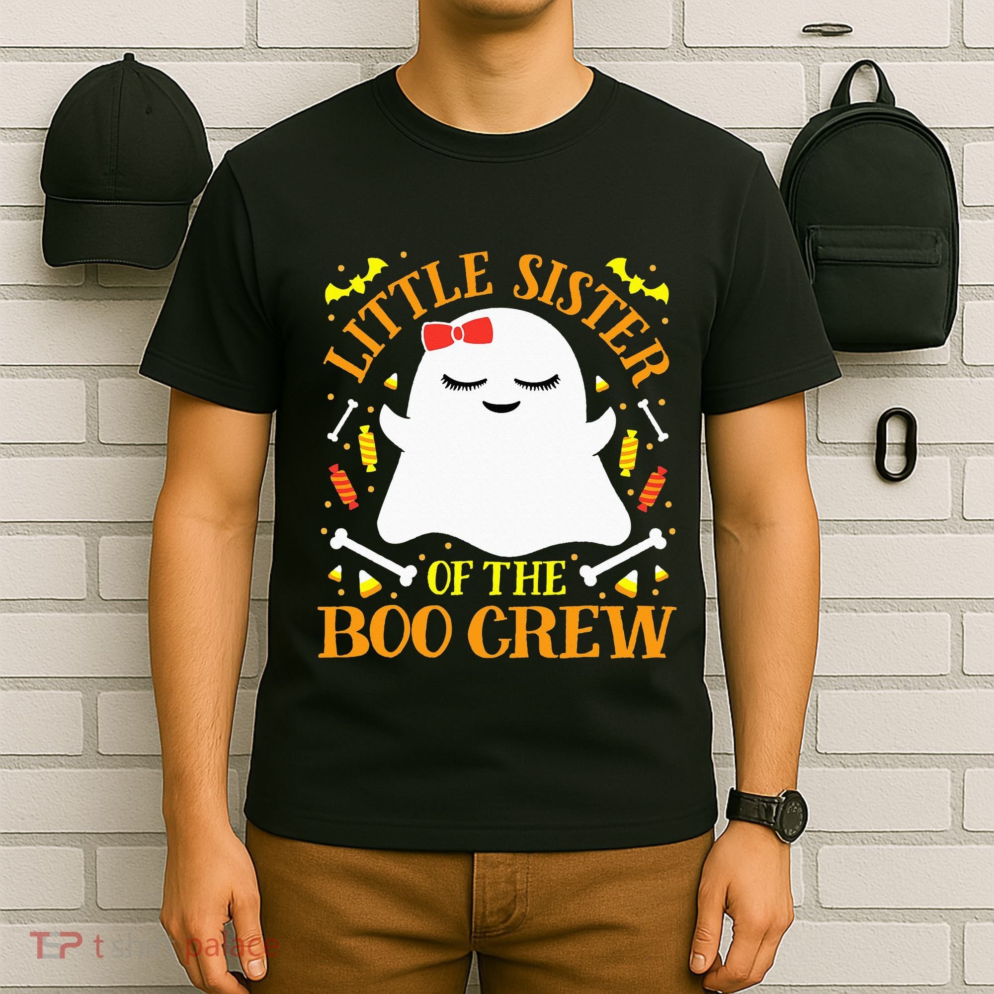 Little Sister Boo Crew Ghost Matching Family Halloween T-Shirt