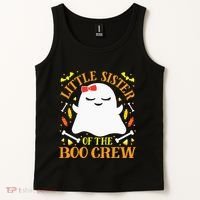 Little Sister Boo Crew Ghost Matching Family Halloween Tank Top thumb 2