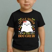 Little Sister Boo Crew Ghost Matching Family Halloween Toddler T-Shirt thumb 2