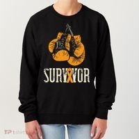 Leukemia Survivor Boxing Orange Ribbon Leukemia Awareness Women's Sweatshirt thumb 0