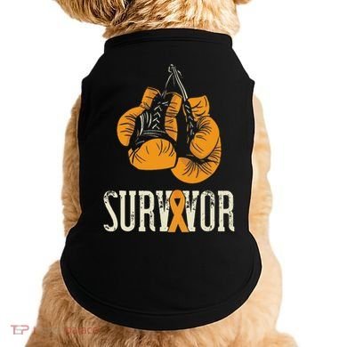 Leukemia Survivor Boxing Orange Ribbon Leukemia Awareness Doggie Tank