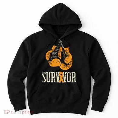 Leukemia Survivor Boxing Orange Ribbon Leukemia Awareness Hoodie