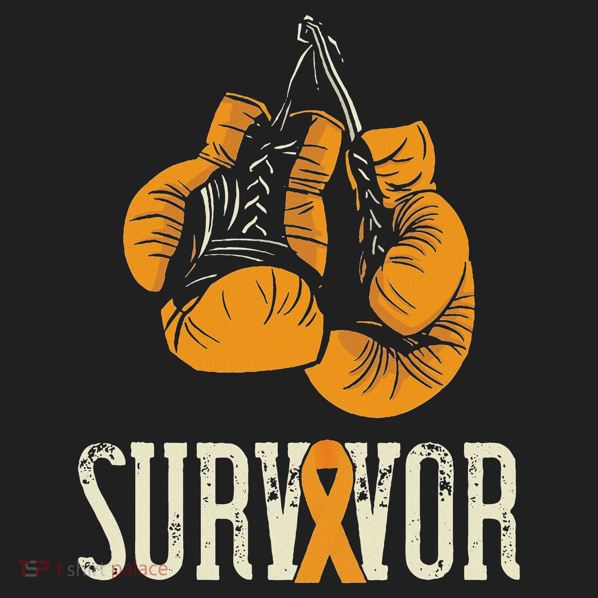 Leukemia Survivor Boxing Orange Ribbon Leukemia Awareness Beanie