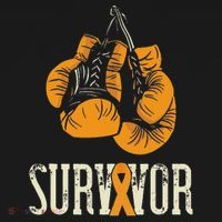 Leukemia Survivor Boxing Orange Ribbon Leukemia Awareness Coaster thumb 2