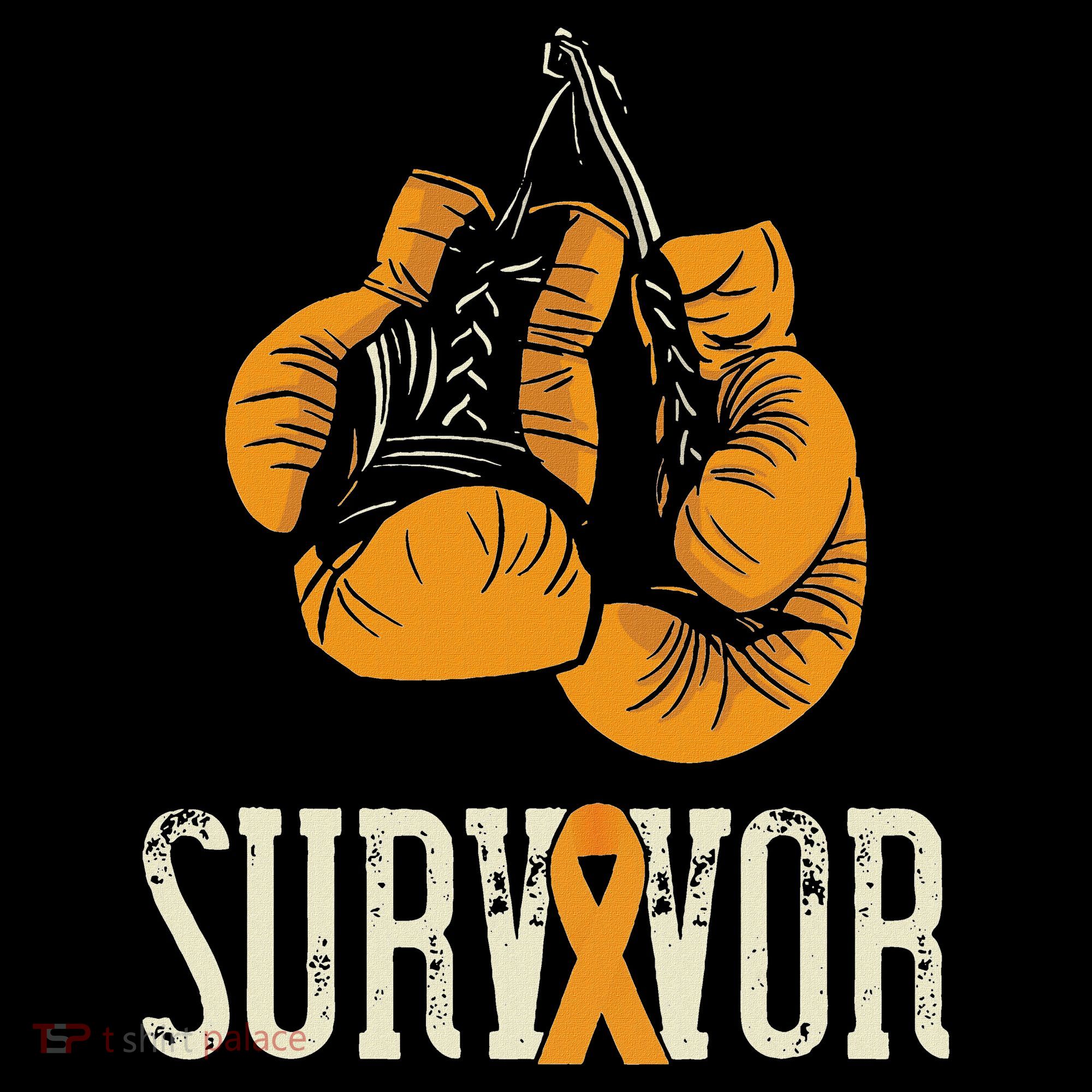Leukemia Survivor Boxing Orange Ribbon Leukemia Awareness Women's Hoodie