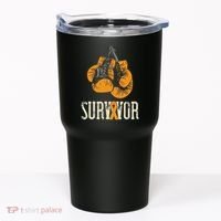 Leukemia Survivor Boxing Orange Ribbon Leukemia Awareness Tumbler thumb 0