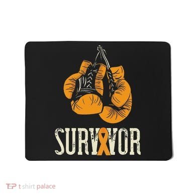 Leukemia Survivor Boxing Orange Ribbon Leukemia Awareness Mousepad