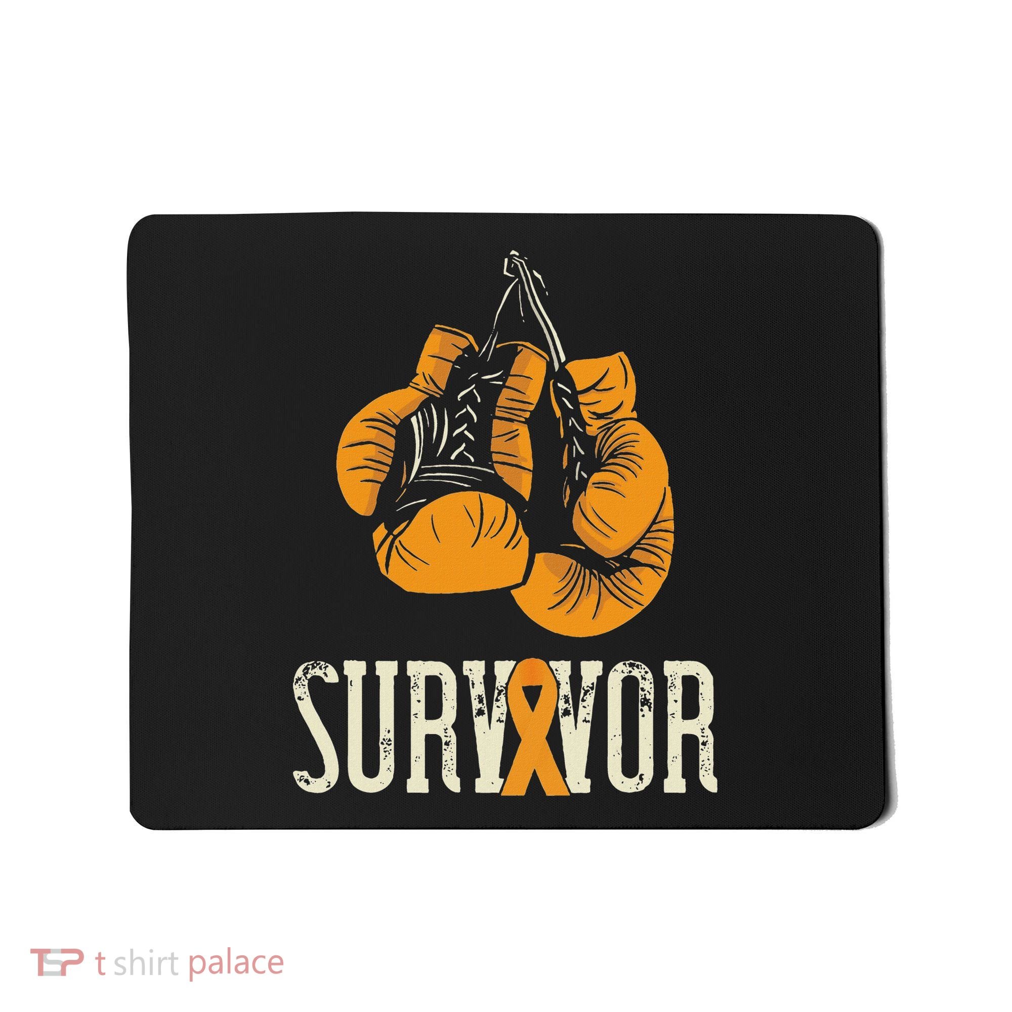 Leukemia Survivor Boxing Orange Ribbon Leukemia Awareness Mousepad