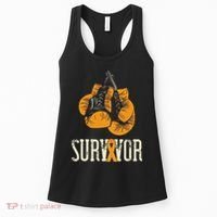 Leukemia Survivor Boxing Orange Ribbon Leukemia Awareness Women's Tank Top thumb 0