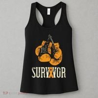 Leukemia Survivor Boxing Orange Ribbon Leukemia Awareness Women's Tank Top thumb 3