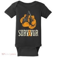 Leukemia Survivor Boxing Orange Ribbon Leukemia Awareness Baby Bodysuit thumb 0