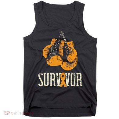 Leukemia Survivor Boxing Orange Ribbon Leukemia Awareness Tank Top