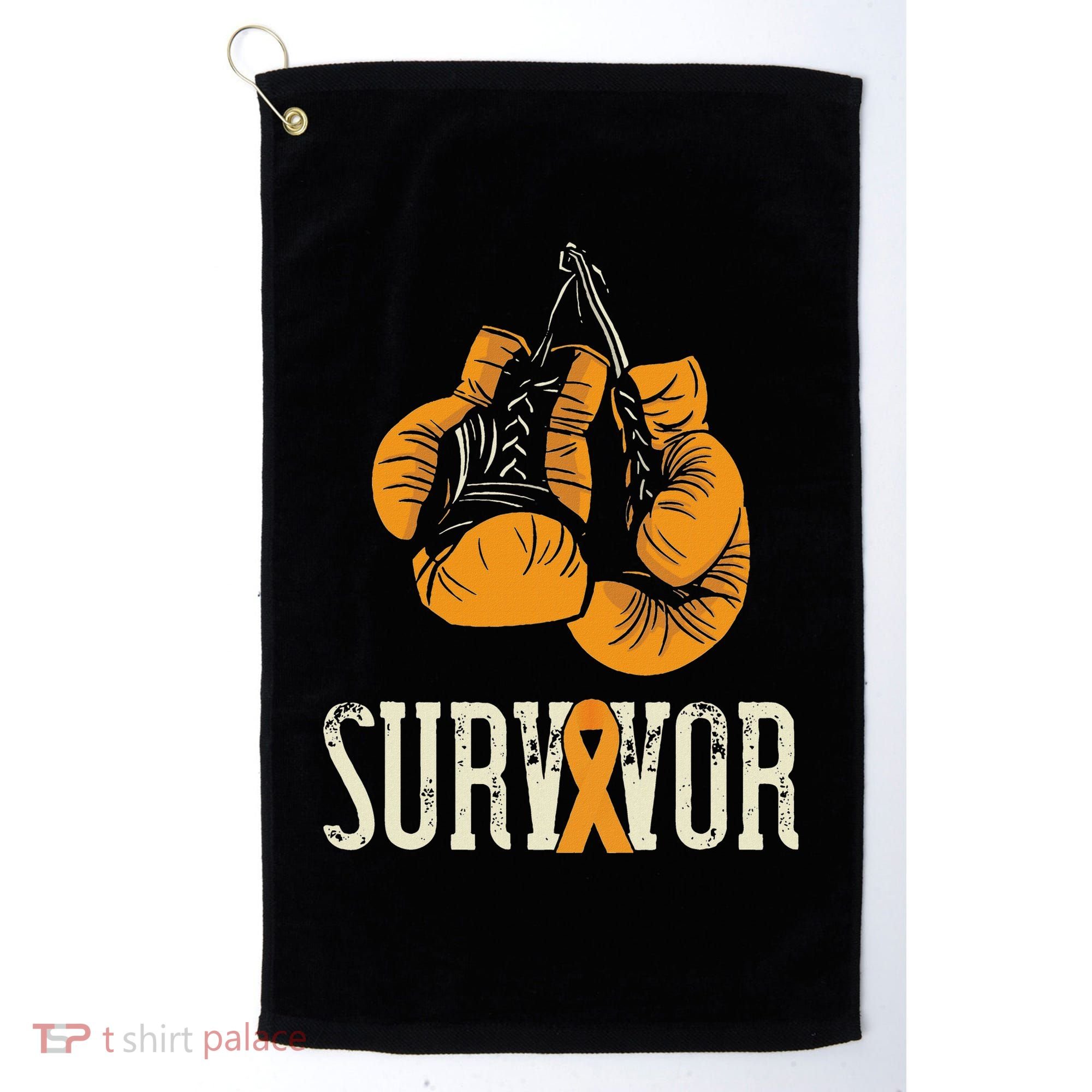 Leukemia Survivor Boxing Orange Ribbon Leukemia Awareness Golf Towel