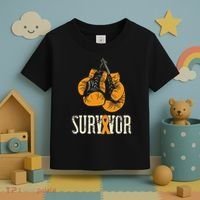 Leukemia Survivor Boxing Orange Ribbon Leukemia Awareness Toddler T-Shirt thumb 3