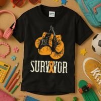 Leukemia Survivor Boxing Orange Ribbon Leukemia Awareness Kids T-Shirt thumb 3
